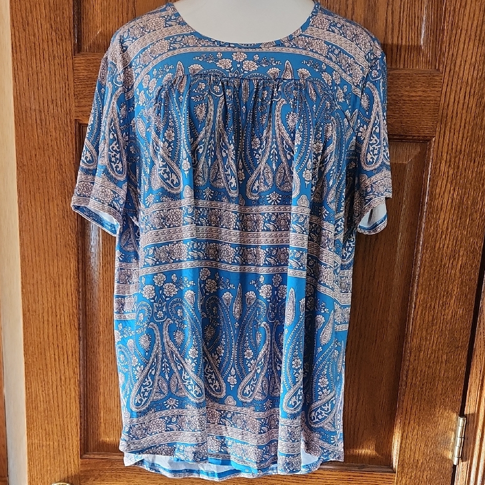Blue Paisley Women's Top